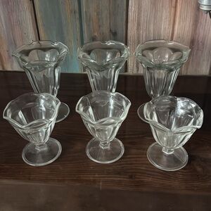 Clear Glass Sundae Cups Set
